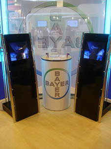 Touchscreen kiosks used on the Bayer Pharmaceutical stand at the recent Professional Diabetes Conference - SECC Glasgow