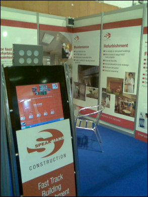 The speakmans construction touch screen kiosk had impressive content and stylish looks
