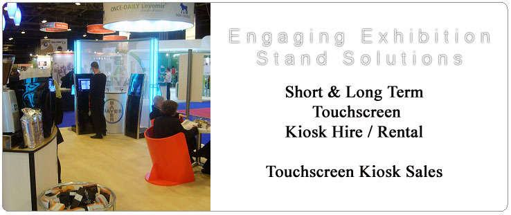 digital signage kiosk exhibition touc screen rental hire